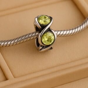 Chamilia .925 Forever Lights Yellow/Green Swarovski Bead Charm EUC CHAM #316